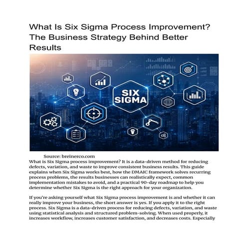 Six Sigma Principle and Methods | PPTX