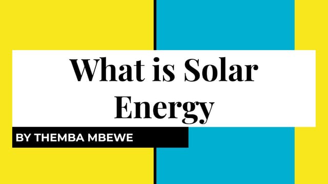 What is solar energy(1)