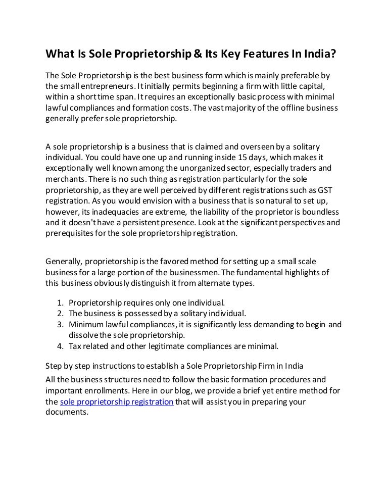 What Is Sole Proprietorship & Its Key Features In India?