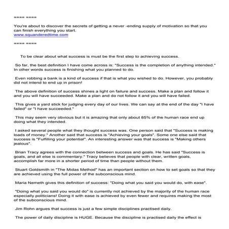 How to be successful.