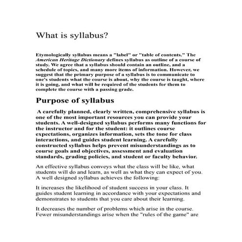 What is syllabus | PDF