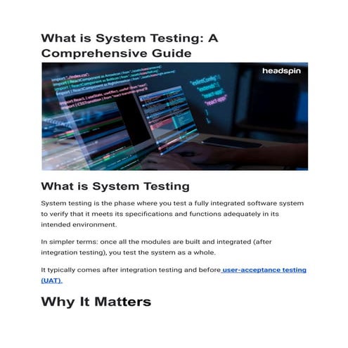 What is System Testing_ A Comprehensive Guide