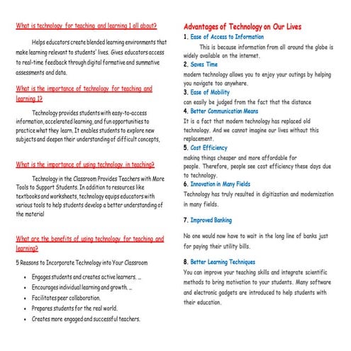Modern technology advantages and disadvantages | PPTX