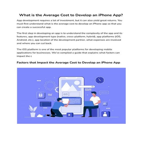 What is the Average Cost to Develop an iPhone App?
