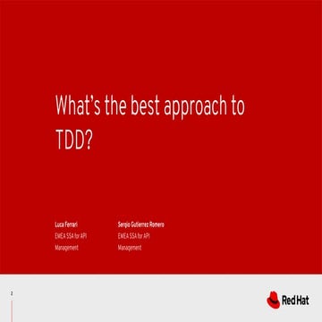 What is the best approach to tdd