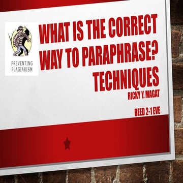 What is the correct way to paraphrase