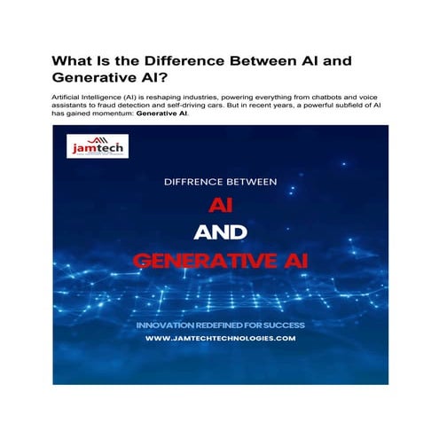 What Is the Difference Between AI and Generative AI.pdf