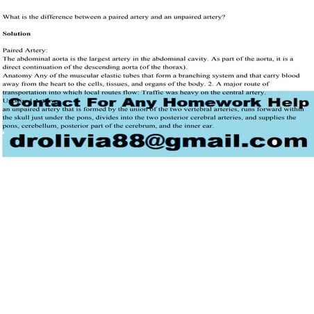 What is the difference between a paired artery and an unpaired arter.pdf