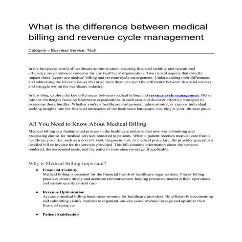 The Ultimate Guide to Medical Billing and Revenue Cycle Management ...