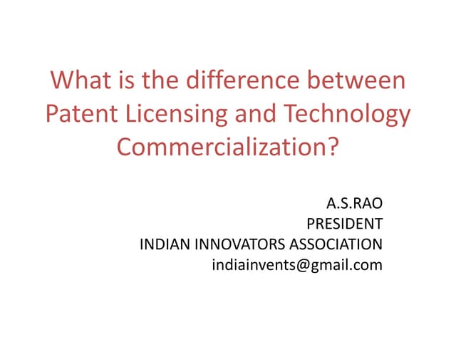  Patent is not Technology