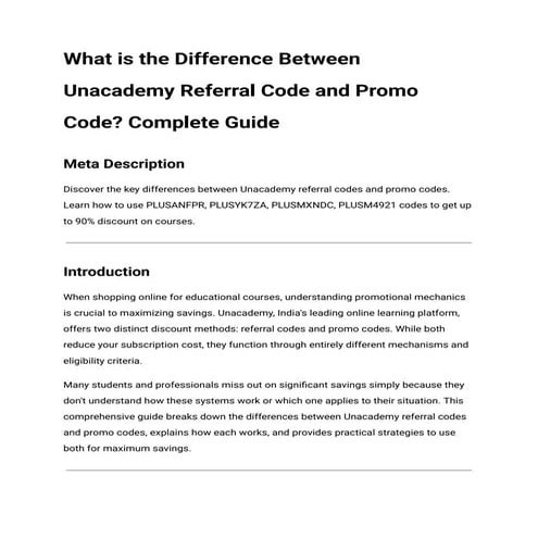 What is meant by Referral Code? | PPTX