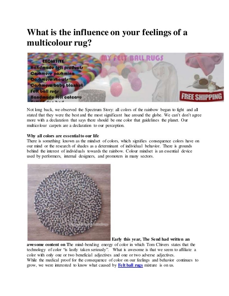 What Is The Influence On Your Feelings Of A Multicolour Rug