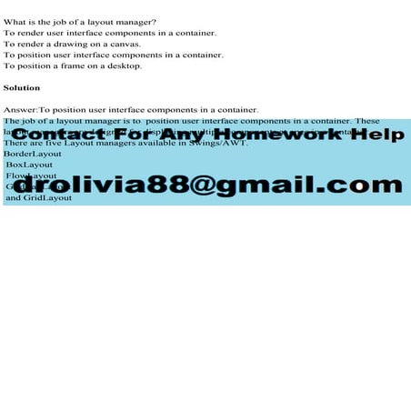 What is the job of a layout managerTo render user interface compo.pdf