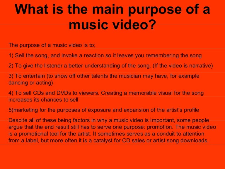 What Is The Main Purpose Of A Music