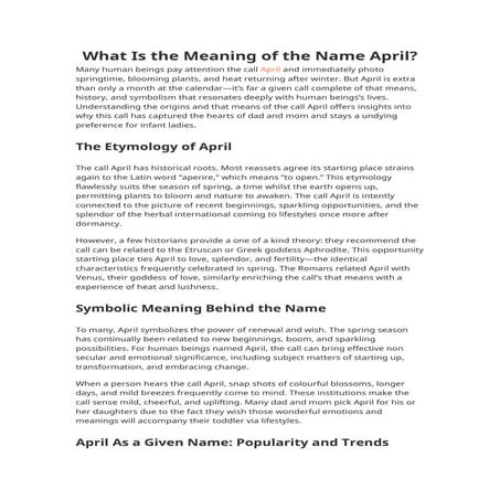 What Is the Meaning of the Name April.docx