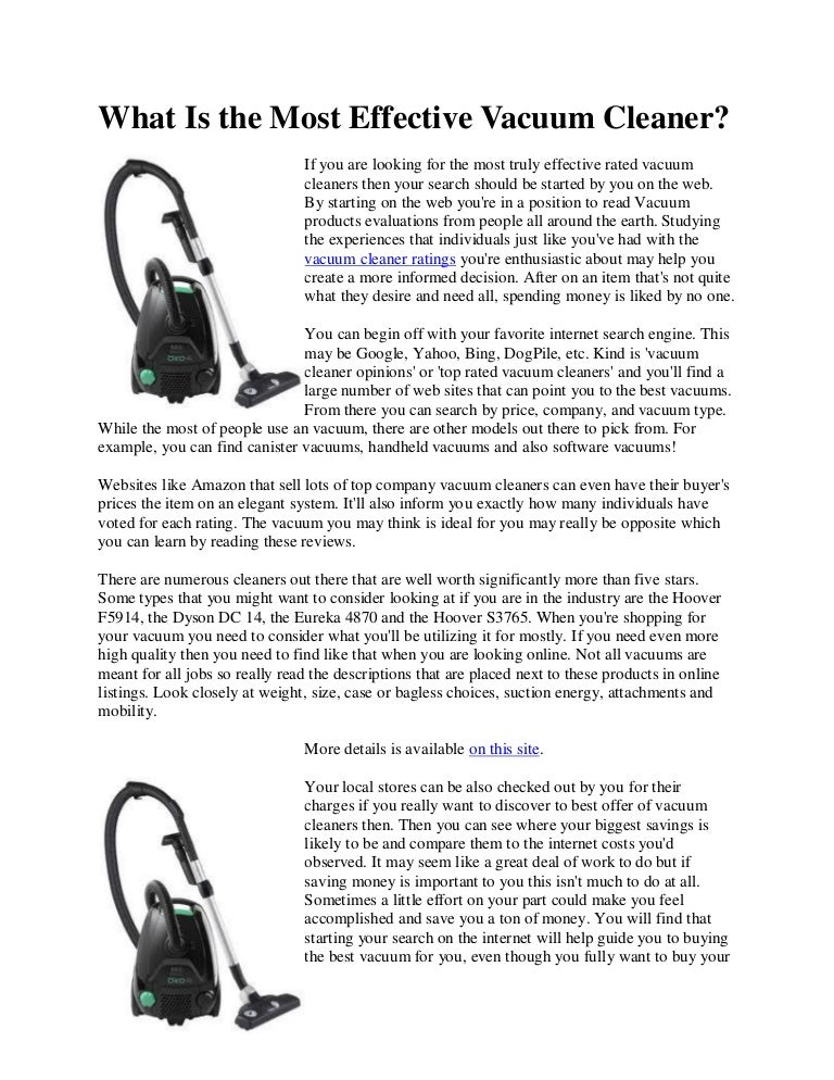 What is the most effective vacuum cleaner