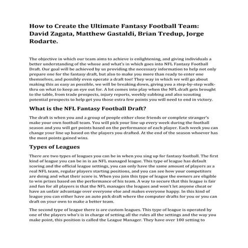 How to play fantasy football | PPTX