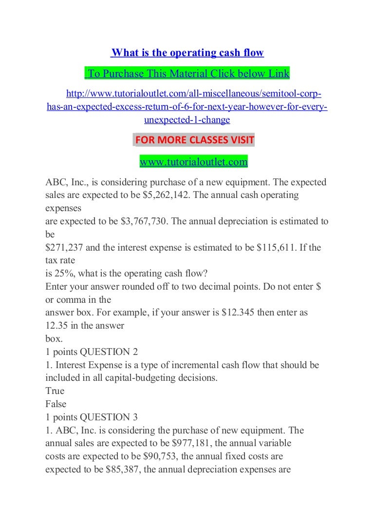 What Is The Operating Cash Flow