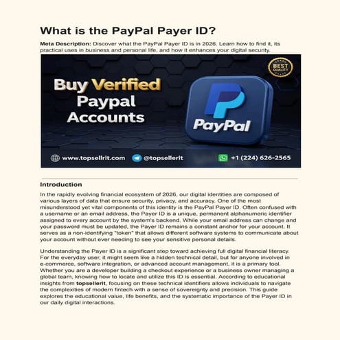 Understanding the PayPal Payer ID: Digital Identity and Security in ...