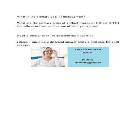 What is the primary goal of management What are the primary tas.docx