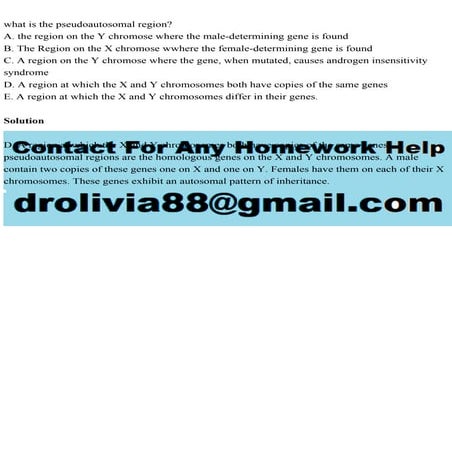 what is the pseudoautosomal regionA. the region on the Y chromose.pdf