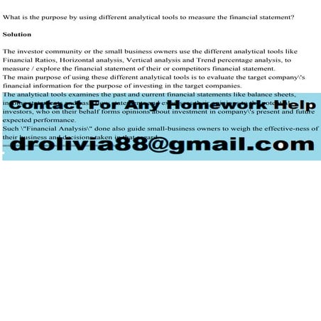 What is the purpose by using different analytical tools to measure t.pdf