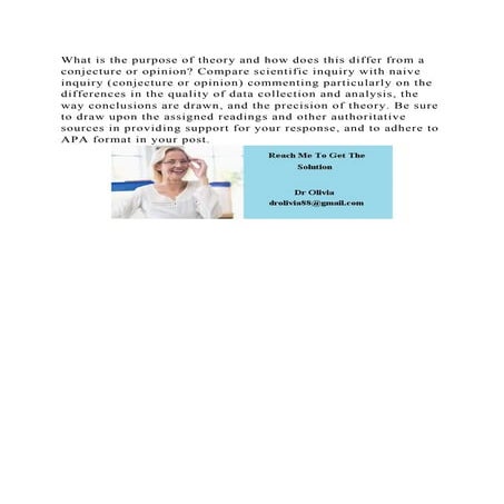 What is the purpose of theory and how does this differ from a conjec.docx