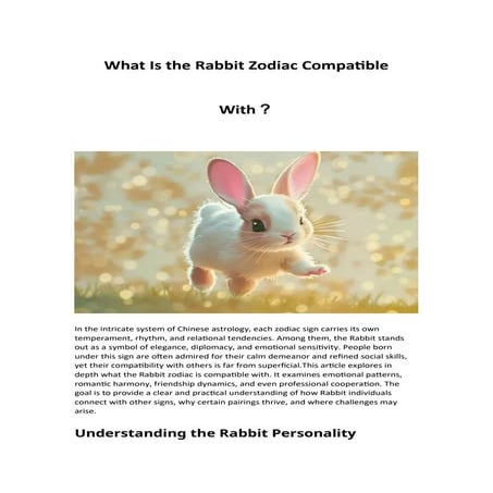 Comprehensive Guide to Rabbit Zodiac Compatibility in Chinese Astrology ...