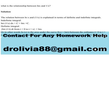 what is the relationship between lnx and 1xSolutionThe relat.pdf