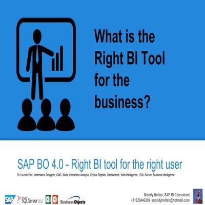 bi tutorial - Right bi tool for the business 