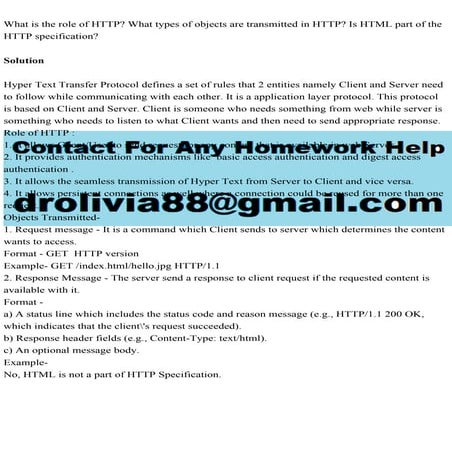 What is the role of HTTP What types of objects are transmitted in H.pdf