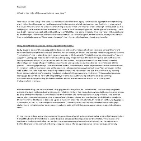 The role of the music video.