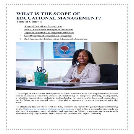 Educational management structure & roles at different levels by Dr R N ...