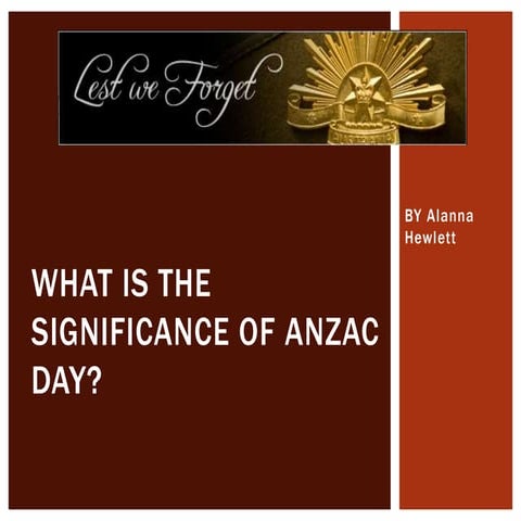 What is the significance of anzac day.