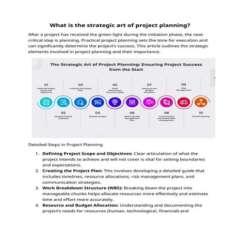 What is the strategic art of project planning.docx