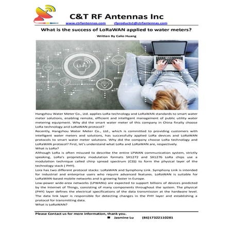 What is the success of LoraWAN applied to water meters -- C&T RF Antennas Inc