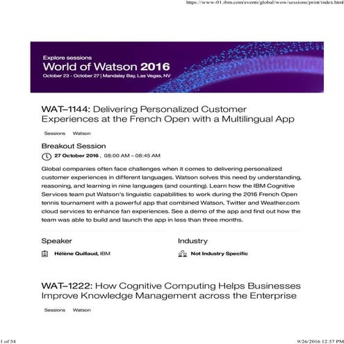 World of Watson 2016 - What is this thing called cognitive