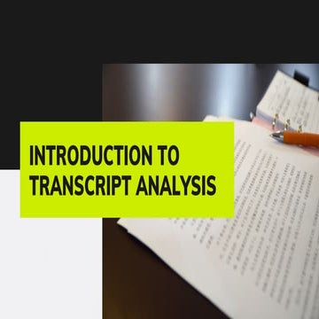 Introduction to Transcript Analysis