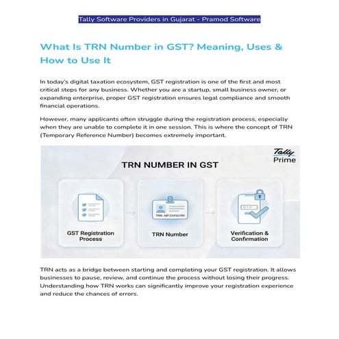TRN Number in GST Explained: Meaning, Uses & Simple Steps to Find It | PDF