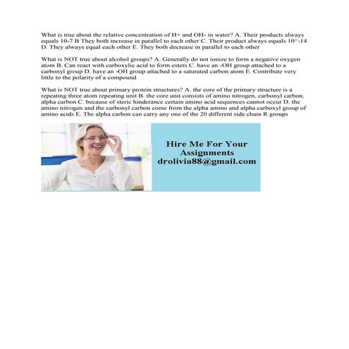 What is true about the relative concentration of H+ and OH- in water-.docx