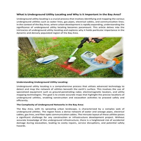 What is underground utility locating, and why is it important in the Bay Area