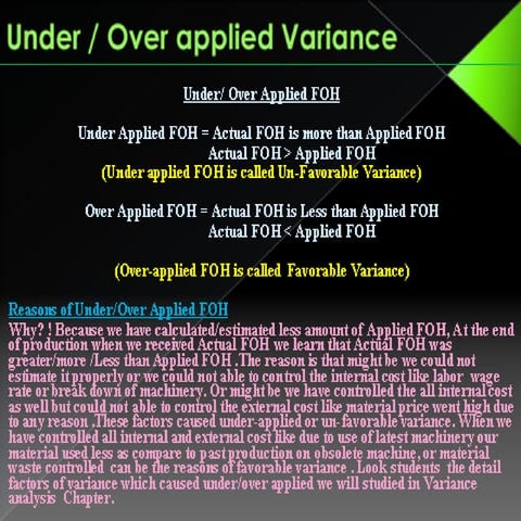 What Is Under Over Applied | PPT