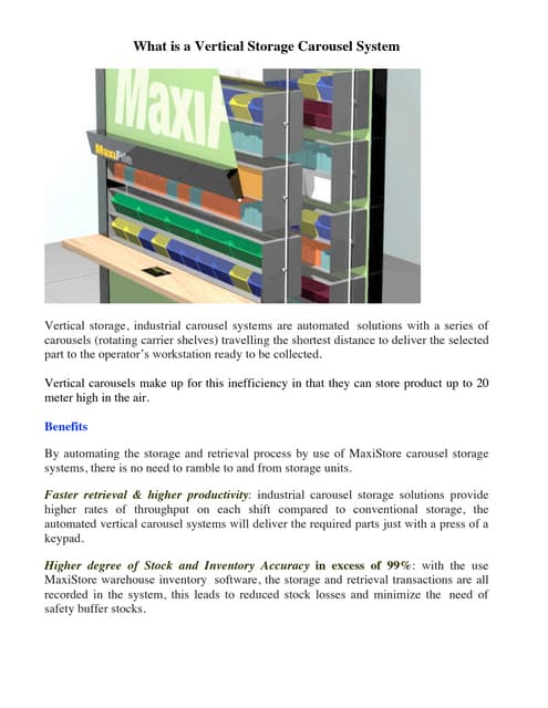 What is vertical storage carousel s...