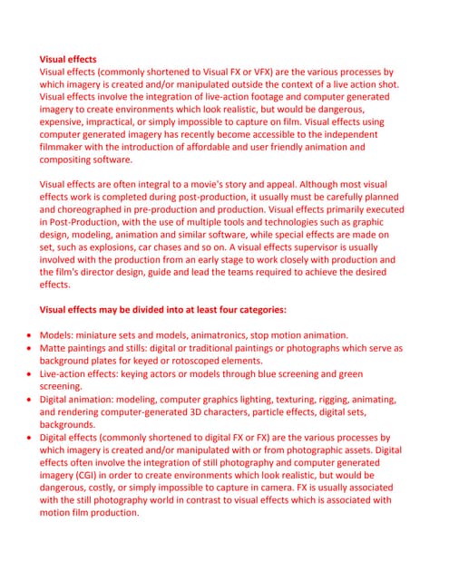 VFX-An Overview