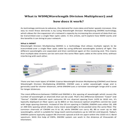 What is WDM(wavelength division multiplexer) and how does it work.pdf