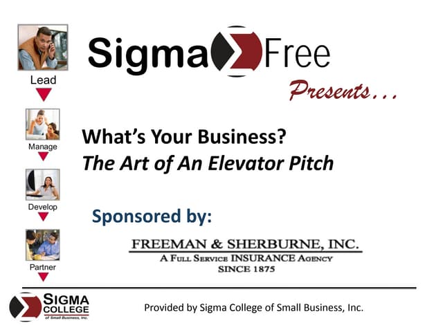 What is Your Business the Elevator Pitch
