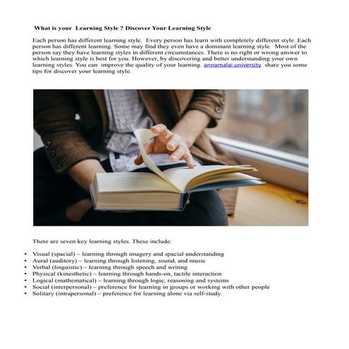 What is your  learning style?discover your learning style