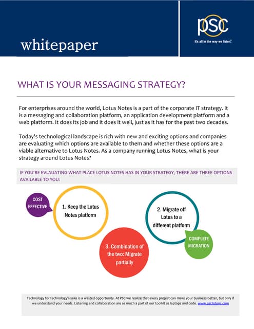 What is Your Messaging Strategy White Paper