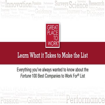 What it Takes to Make the Fortune 100 Best Companies to Work For® List