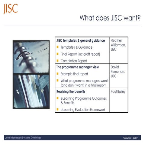 What Jisc Wants 10.12.08